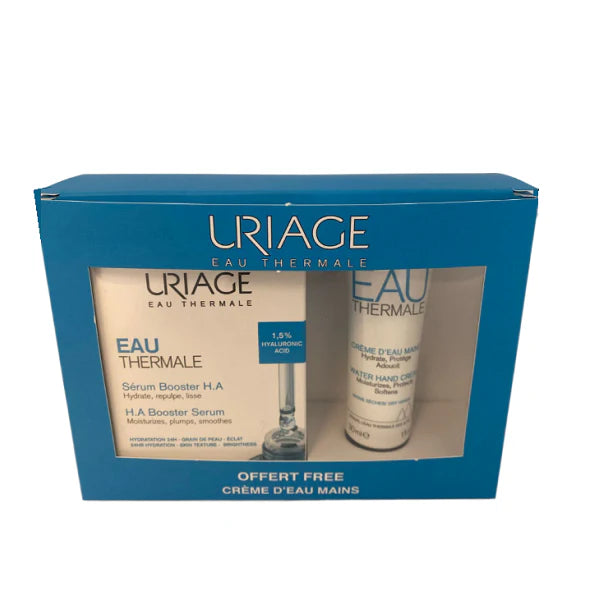 URIAGE COFFRET SERUM BOOSTER H.A +WATER  HAND CREAM